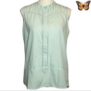 Olive & Oak Sleeveless Partial Button Down Top Size Small